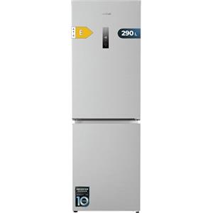 Cecotec Frigorifero Combinato Bolero Coolmarket Combi 290 Inox. Inox di 185cm di Altezza e 59,5cm di Larghezza con Capacità di 290 L, Total Nofrost, Classe Energetica e E 1 Cassetto Prodotti Freschi
