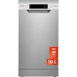 EVVO Lavastoviglie D3X Slim (45 cm), 10 posate, 8 programmi, Inox, 450 mm