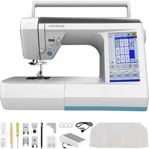 Cecotec Macchina da Cucire Digitale BelleCouture 36000 Control. Touch Screen 7", 360 Punti, PedalFree, Infilatura automatica, Luce LED, Tagliacavi, Ago Alto/Giù, Kit Accessori Completo.