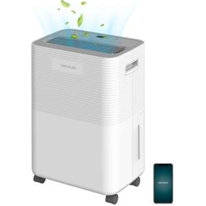 Cecotec Deumidificatore BigDry 8000 Expert Connected. 16 L/giorno, Serbatoio Estraibile da 2L, Controllo tramite Wifi, Funzione di Asciugatura dei Vestiti e Timer 24 ore, Area di Copertura di 30m2