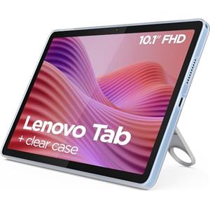 Lenovo Tab, Tablet Display 10.1 FHD, Processore Mediatek Helio G85, RAM 4GB, Memoria 128GB, WiFi 6, Tablet Android 14, Clear Case incluso - Polar Blue