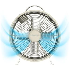 Cecotec Ventilatore da tavolo EnergySilence 400 RetroDesk Beige Cool, 25 W | 20 cm di diametro, 4 pale, 2 velocità, base stabile, griglia di protezione e design minimalista