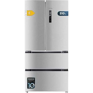 Cecotec Frigorifero French Door Bolero CoolMarket FD 510 Inox Total E | 510 L, Americano 4 Porte, Altezza 183cm e Larghezza 84cm, Basso Consumo, Total NoFrost, Modalità Fast Cooling e Fast Freezing