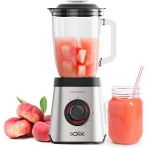 Solac - Frullatore a bicchiere Promixter 2000 W | Caraffa in vetro 1,5 L | 5 velocità + PULSE | 6 lame in acciaio inox | Tritaghiaccio