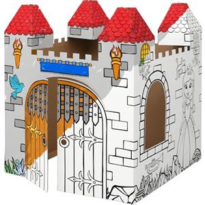 BANKERS BOX Casa di Cartone Castello per Bambini XL (108,8 x 94 x 94 cm) - Casetta da Colorare - Certificata FSC, Riciclabile - Divertimento Arte e Creatività - Età 3+