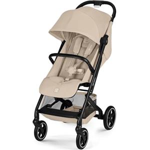 CYBEX Gold Passeggino BEEZY con posizione reclinabile ergonomica, Dalla nascita a circa 4 anni (max. 22 kg), Pieghevole in modo compatto, Sistema di cinture a una mano, Almond Beige