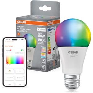 OSRAM Lampada LED SMART+ opaca A60 lampadina E27 RGBW | SMART+ MATTER Multicolor Classic, LED Lamps, bianco, 20000 h, confezione da 1