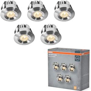 OSRAM Set faretti da incasso LED Mini Spot 6W nichel satinato IP44 | LED Mini Spot Set, Spot lights and ceiling spots, Nichel satinato, 30000 h, confezione da 1