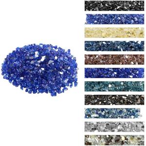 VEVOR Vetro da Fuoco per Braciere 12,7 mm di Spessore 4,5 kg di Pietre per Caminetti Resistenti alle Alte Temperature, Riflettenti e Senza Fumo, Pietre Laviche per Braciere a Gas, Blu Cobalto