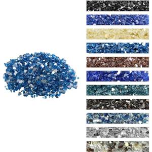 VEVOR Vetro da Fuoco per Braciere 12,7 mm di Spessore 4,5 kg di Pietre per Caminetti Resistenti alle Alte Temperature, Riflettenti e Senza Fumo, Pietre Laviche per Braciere a Gas, Blu Pacifico