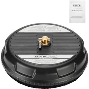 VEVOR Idropulitrice per Superfici in Acciaio Inossidabile con 4 Ruote, 206,8 bar Max, Connettore Rapido 1/4, 2 Ugelli di Spruzzo, Doppia Impugnatura, per Cemento, Patio, Marciapiede 385 mm
