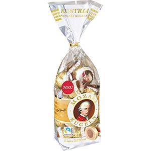 Victor Schmidt Mozart Kugeln Cioccolatini ripieni di marzapane e crema alla gianduia, ricoperti da cioccolato bianco