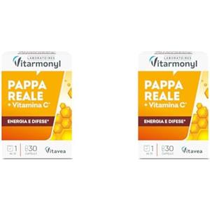 Vitarmonyl Nectar Royal - Pappa reale + Vitamina C - Energia e Difese - Integratore alimentare per il sistema immunitario - Per ridurre Stanchezza e Affaticamento - 30 capsule - Vitarmonyl (Confezione da 2)