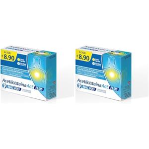 linea ACT ACETILCISTEINA ACT PLUS NAC 600, Integratore Alimentare, 12 Bustine eff. (Confezione da 2)