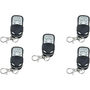 SQUADO Set da 5 Pezzi Telecomandi Universali per Cancelli Automatici, 433,92 MHz, 4 Pulsanti, Codice Fisso,