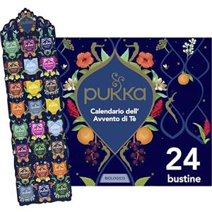Pukka Calendario Avvento 2026 Tisane Biologiche Regalo, 24 Filtri | Calendario dell'Avvento senza cioccolato, 12 varietà di tè biologico, vegano, senza latte, regalo di Natale per donne