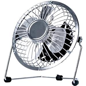 Status Ventilatore da tavolo USB | Mini ventilatore portatile da 4 pollici | Ventilatore piccolo a velocità singola | Cromato | SUSBCRMFAN1PKB4