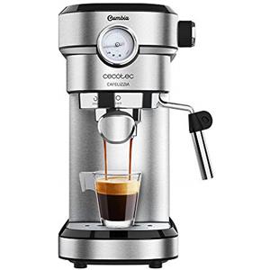 Cecotec Macchina da Caffè Espresso Cafelizzia 790 Steel Pro. 1350 W, Manometro, Sistema Thermoblock, 20 Bar, Modalità Automatica per 1-2 Caffè, Vaporetto Orientabile, 1,2 L, Colore Acciaio