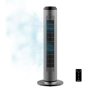 Cecotec Ventilatore a Torre Ionica EnergySilence 8190. 60W, Telecomando, 3 Velocità, Oscillazione, Timer 8h, Ionizzatore, Motore in Rame, Silenzioso, Elegante, Altezza 84cm, Facile Trasporto, Grigio