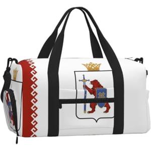 CNTDBU Borsone sportivo con bandiera di Mari El - Weekender con scomparto per scarpe | Borsa da viaggio da palestra resistente all'acqua. Si adatta alla maniglia della valigia.