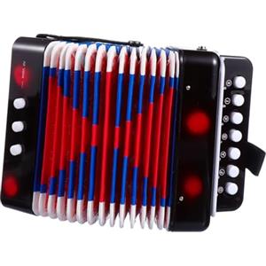 Parliky Nero Mini Fisarmonica Educativa, per Ragazzo Ragazza Strumento Musicale | Formato Mini, Pratica Musicale, Allenamento Coordinazione Mano Occhio, ABS e Metallo, per Studio