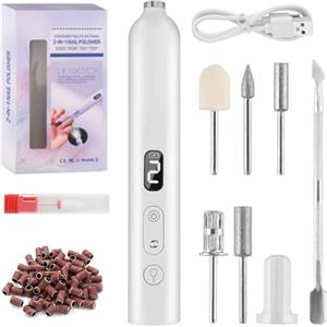 Foydream Fresa per Unghie Professionale, 6 In 1 Kit Manicure Pedicure, 35000RPM Velocità Regolabil Pedicure Elettrico, Unghie Acriliche, Smerigliatrice Elettrica per Unghie in Gel