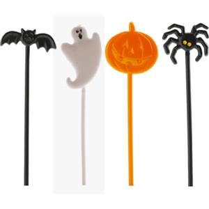dekora - 8 Cake toppers Halloween per Torte, Cupcake e Muffin | Decorazioni Halloween in carta per feste bambini con Fantasma, Zucche, Pipistrello e Ragno
