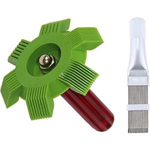 Hzyclzh 2 Pezzo Pettine per Radiatore, Pettine per Condizionatore Aria, Pettine per Condizionatore Aria Radiatori, per la Pulizia, Pettine per la Pulizia del Condensatore in Plastica