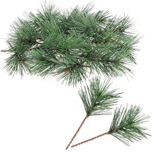 com-four® 25 Rami Decorativi di Aghi di Pino, Decorazioni Natalizie sparse | set fai da te per ghirlande dell'Avvento e come decorazioni natalizie