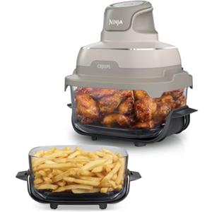 Ninja CRISPi Friggitrice ad aria, 3,8 l, 2,3 l, 4 in 1: Frittura ad aria, Cottura arrosto, Mantenimento a caldo, Recrisp, compatta, 2 contenitori in vetro con coperchi, 1700 W, Grigio pietraFN201EUSD2