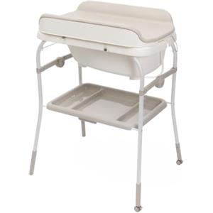 Chicco Fasciatoio Pieghevole Soft Bubble Armonia, Fasciatoio Neonato con Bagnetto Integrato, Vaschetta Estraibile 4in1, Struttura Salvaspazio con Ruote, Altezza Regolabile, Gambe Effetto Legno