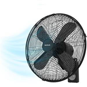 Cecotec - Ventilatore da Parete con controllo EnergySilence 4500 Power Wall Control Black, 50W, Diametro 30cm, 4 Pale Aerodinamiche, Display LED, 3 Velocità, Timer fino a 8h, Oscillazione Automatica