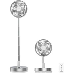Cecotec - Ventilatore portatile pieghevole, con telecomando EnergySilence 800 FoldAir Portable Control. Batteria da 7200 mAh, estensibile, oscillazione automatica, 8 pollici, 4 velocità