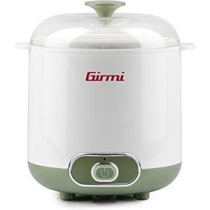 Girmi YG02 Yogurtiera Elettrica per Yogurt e Yogurt Greco, Bianco-Verde | Contenitore, filtro per yogurt greco, coperchio trasparente, spia di funzionamento e potenza di 20 W