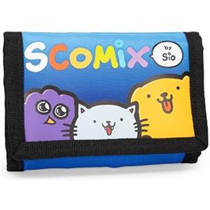 COMIX Scomix by Sio - Portafoglio Scottecs con Pratica Chiusura a Strappo, Portamonete con Tasca Esterna e Scomparti Interni, Idea Regalo Bambini e Ragazzi, 13x8,5cm
