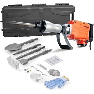 VEVOR Martello Demolitore per Calcestruzzo 2200W 4 Punte a Scalpello per 1350 BPM, Kit di Martello Demolitore Elettrico 220V per Lavorazione su Cemento Mattoni Piastrelle Demolizione per Muro 2200W