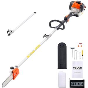 VEVOR Troncatrice a Gas per Alberi a 2 Tempi da 25 cc Troncatrice a Catena per Taglio con Barra di Taglio da 20,3 cm Tagliasiepi a Batteria con Serbatoio da 650 ml Estensibile da 2 a 2,74 m