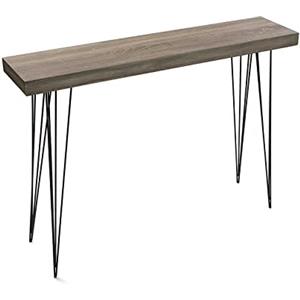 Versa Dallas Tavolo Consolle, Tavolo da Ingresso, Tavolino Stretto, Misure (A x L x l) 80 x 25 x 110 cm, Legno e Metallo, Color Marrone