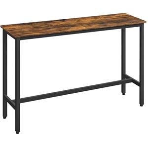 VASAGLE Tavolo da Bar Rettangolare Stretto, Tavolo da Cucina, Tavolo da Pranzo, Telaio in Metallo, 40 x 140 x 90 cm, Facile da Montare, Design Industriale, Marrone Vintage e Nero Inchiostro LBT140B01