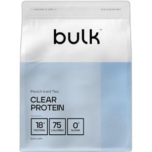Bulk Clear Protein, Tè freddo alla pesca, 400 g | Miscela di Siero di Latte & Collagene, 20 porzioni, 18 g di proteine, 5 g di BCAA, Assorbimento rapido