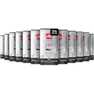 illy Caffè in Cialde E.S.E Monodose FORTE, 216 Cialde Compostabili | 100% Arabica con Intenso Aroma di Pan Tostato e Retrogusto di Cioccolato Fondente, Gusto Deciso, 12 Confezioni da 18