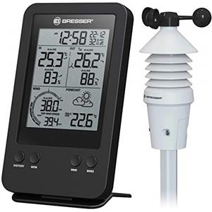 Bresser 7002531 Anemometro Professionale 3 In 1 con Terminale Collegato Tramite Segnale Radio