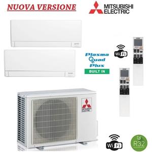 Mitsubishi Electric GARANZIA ITALIA Condizionatore Climatizzatore Mitsubishi Dual Split 12+12 - MXZ-2F53VF + 2x MSZ-AY35VGKP plasma quad PLUS