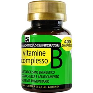 LABOTTEGADEGLIINTEGRATORI Vitamina Complesso B 400 Compresse 1 al Giorno | non di origine animale | Gruppo B Completo ad Alto Dosaggio | Stanchezza Affaticamento | Sistema Immunitario | Energia | Capelli Pelle Bellezza