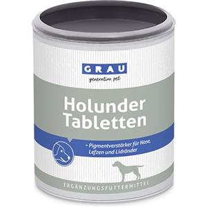 GRAU - l'originale - compresse di sambuco, per la pigmentazione della pelle glabra, confezione da 1 (1 x 500 pezzi), alimento complementare per cani