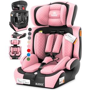 KIDIZ® Seggiolino auto i-Size R129 da 100 a 150 cm fino a 12 anni, seggiolino auto gruppo 1/2/3 senza Isofix, seggiolino in crescita, cintura a 5 punti, poggiatesta regolabile in altezza, rialzo del