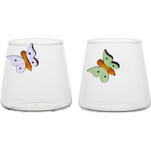 THUN Set 2 Bicchieri Bibita Incanto di Primavera, Borosilicato, 400 ml