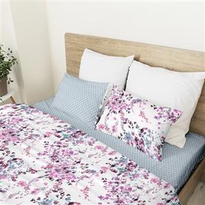 Ruggeri Completo Letto Matrimoniale - Made in Italy - 100% Percalle di Puro Cotone 2 Federe + 1 Lenzuolo con Angoli + 1 Lenzuolo Sopra - Collezione Flower Revolution