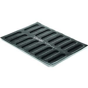 silikomart | SF026 Stampo Microforato in Silicone per Dolci AIRPLUS 11 ÉCLAIR, Antiaderente, 16 éclair, Confezione da 1 Stampo per Dolci, 300 x 400 mm, Made in Italy