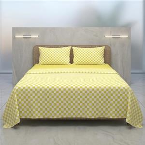 Ruggeri Set Lenzuola Completo Letto Matrimoniale, Microfibra, Quadri Giallo | Set Lenzuola Alta Qualità Certificato Oeko-Tex, Lenzuolo con Angoli 170x200 cm, Lenzuolo Piatto 240x280 cm, 2 Federe 50x80 cm